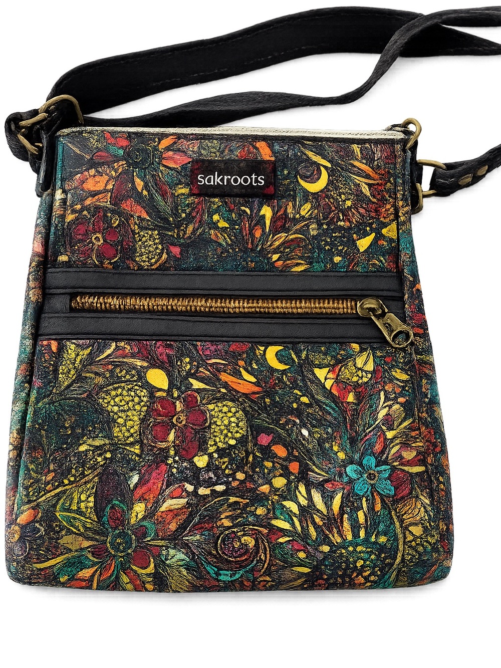 Sakroots Black Floral Mosaic Crossbody Bag - Picture 5 of 5